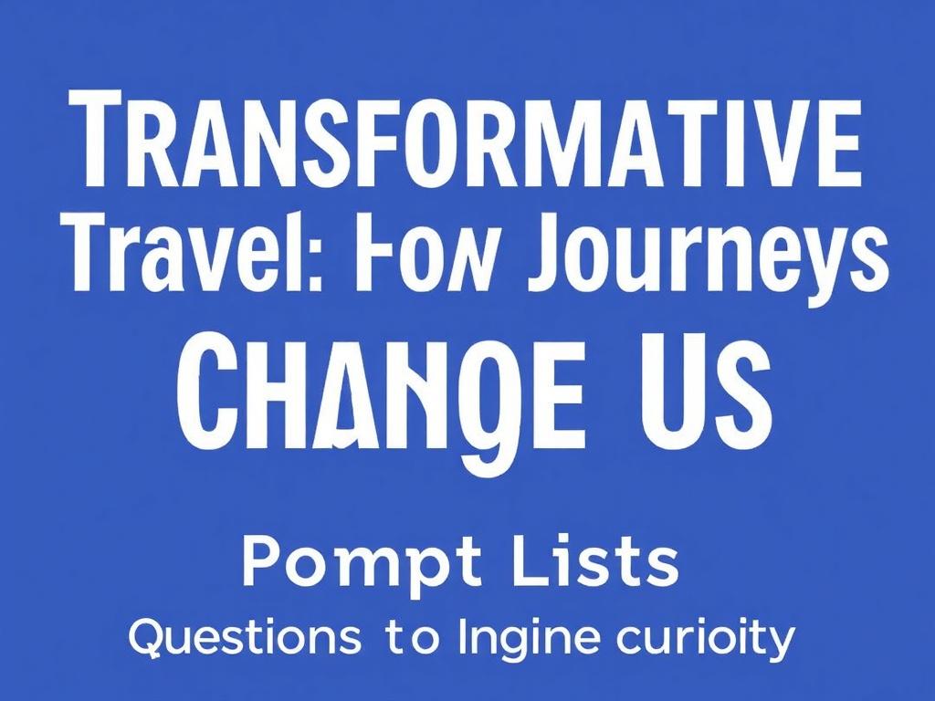     Transformative Travel: How Journeys Change Us. Prompt Lists: Questions to Ignite Curiosity